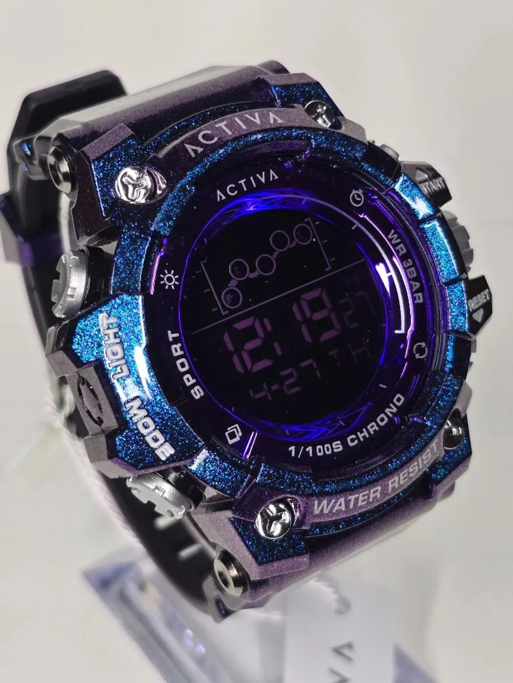 Activa Summit X Invicta Unisex Digital Watch 50mm Iridescent Purple ACW8082-020